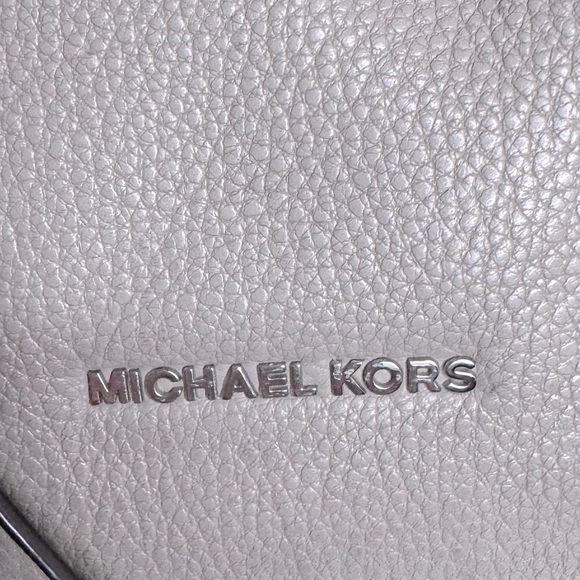Michael Kors Brooklyn Leather Tassel  Grommet Satchel Tote Bag Purse,dove grey - Picture 7 of 9